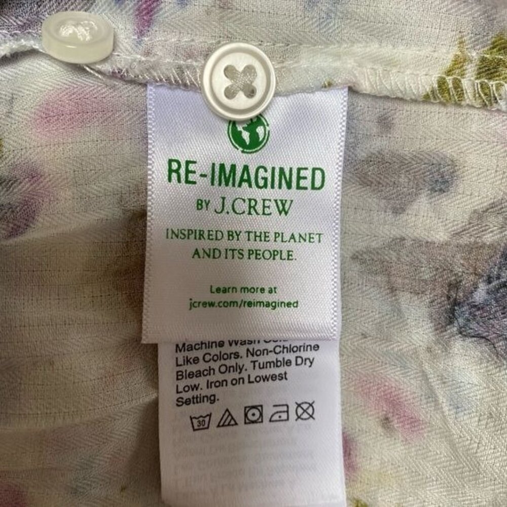 J. Crew x Flora Obscura Blouse Cinched-waist Top in Kaleidoscope Floral NWT - Picture 16 of 16